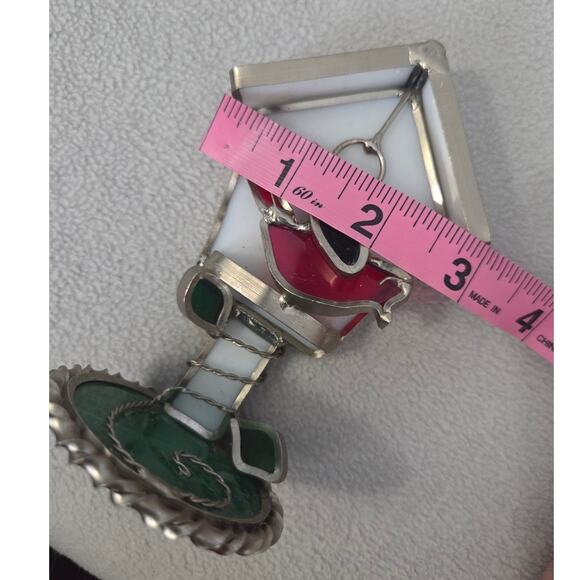 3d Stained Glass Suncatcher Bird House Red Bird Cardinal White - Picture 8 of 9